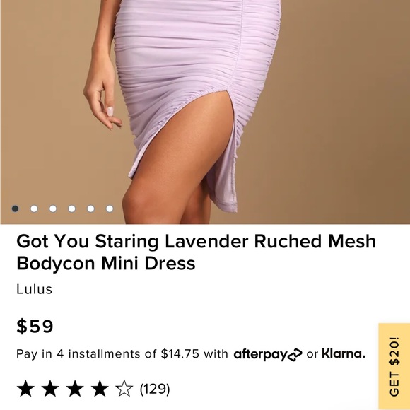 Lulu’s Got You Staring Lavender Ruched Mesh Bodycon Mini Dress - Picture 4 of 4